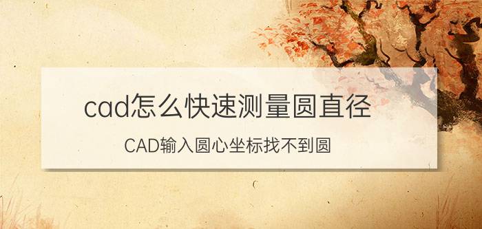 cad怎么快速测量圆直径 CAD输入圆心坐标找不到圆？